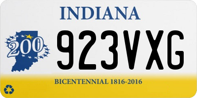 IN license plate 923VXG