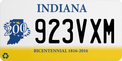 IN license plate 923VXM