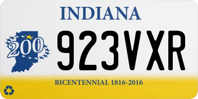 IN license plate 923VXR