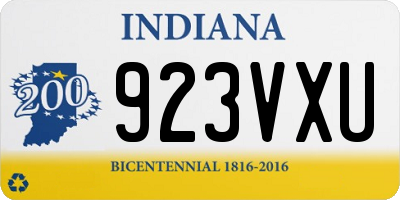 IN license plate 923VXU