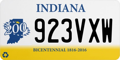 IN license plate 923VXW