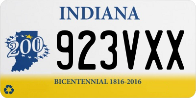 IN license plate 923VXX