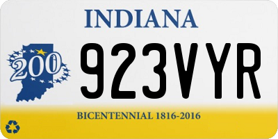 IN license plate 923VYR