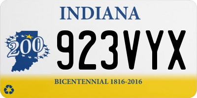 IN license plate 923VYX