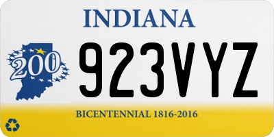 IN license plate 923VYZ