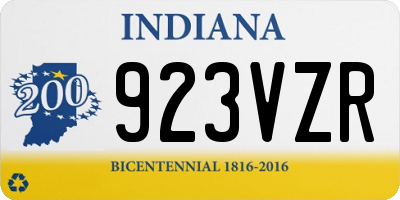 IN license plate 923VZR