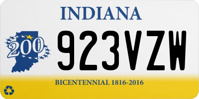 IN license plate 923VZW