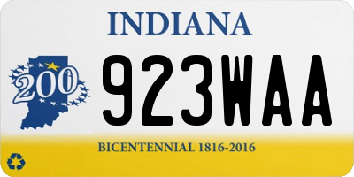 IN license plate 923WAA