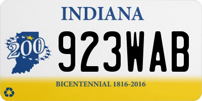IN license plate 923WAB