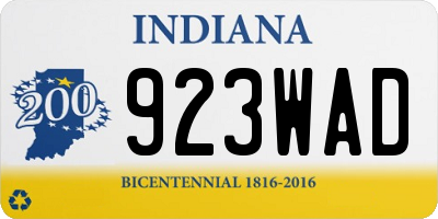 IN license plate 923WAD