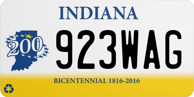 IN license plate 923WAG