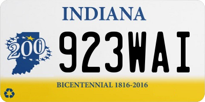IN license plate 923WAI