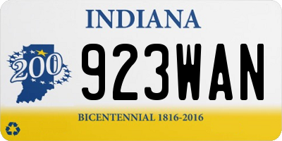 IN license plate 923WAN