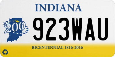 IN license plate 923WAU