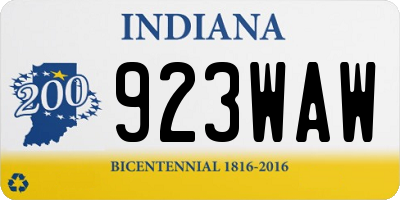 IN license plate 923WAW