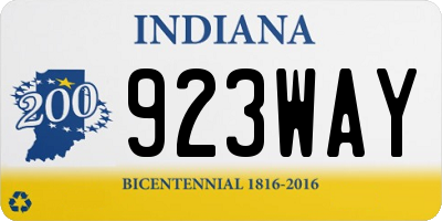 IN license plate 923WAY
