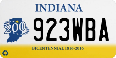 IN license plate 923WBA