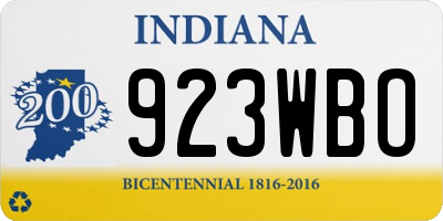 IN license plate 923WBO