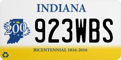 IN license plate 923WBS