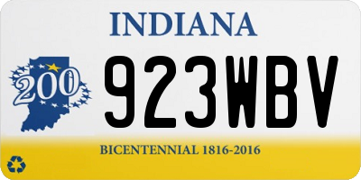 IN license plate 923WBV