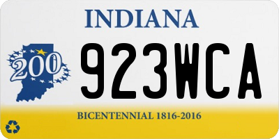 IN license plate 923WCA