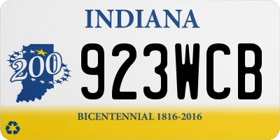 IN license plate 923WCB