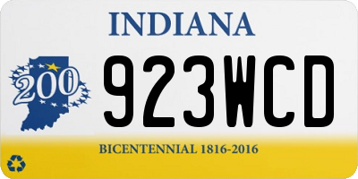 IN license plate 923WCD