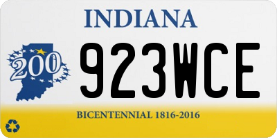 IN license plate 923WCE