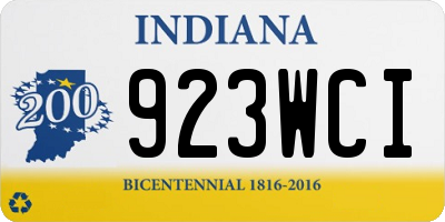 IN license plate 923WCI