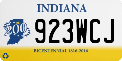 IN license plate 923WCJ