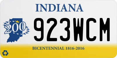 IN license plate 923WCM