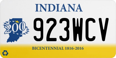 IN license plate 923WCV