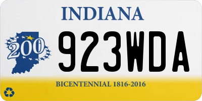IN license plate 923WDA
