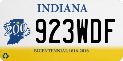IN license plate 923WDF