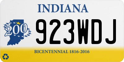IN license plate 923WDJ