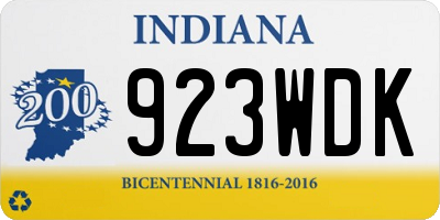 IN license plate 923WDK