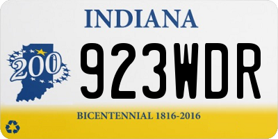 IN license plate 923WDR