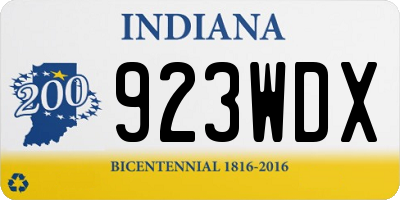 IN license plate 923WDX