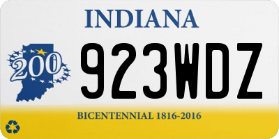 IN license plate 923WDZ