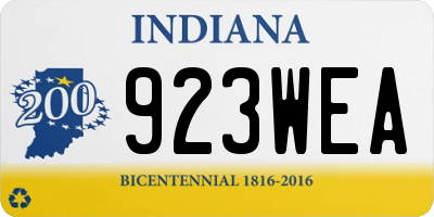IN license plate 923WEA