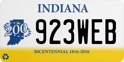 IN license plate 923WEB