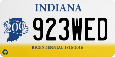 IN license plate 923WED