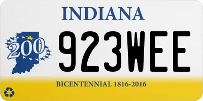 IN license plate 923WEE