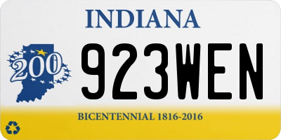 IN license plate 923WEN