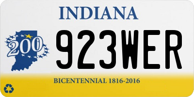 IN license plate 923WER