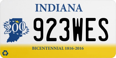 IN license plate 923WES