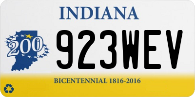 IN license plate 923WEV