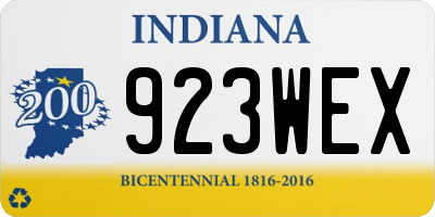 IN license plate 923WEX