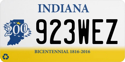 IN license plate 923WEZ