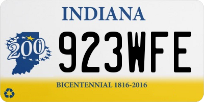 IN license plate 923WFE